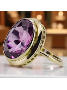 Améthyste Or jaune 14 carats Anneau Vintage vrc285y